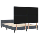 Box spring seng med hovedgærde Mørkegrå 140 x 190 cm Fløjl