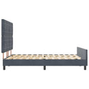 Box spring seng med hovedgærde Mørkegrå 140 x 190 cm Fløjl