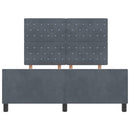 Box spring seng med hovedgærde Mørkegrå 140 x 200 cm Fløjl