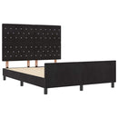 Box spring seng med hovedgærde Sort 140 x 200 cm Fløjl