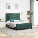 Box spring seng med hovedgærde Mørkegrøn 140 x 200 cm Fløjl
