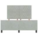 Box spring seng med hovedgærde Lysegrå 160 x 200 cm Fløjl