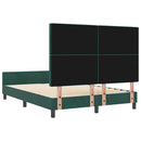 Box spring seng med hovedgærde Mørkegrøn 160 x 200 cm Fløjl