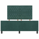Box spring seng med hovedgærde Mørkegrøn 160 x 200 cm Fløjl
