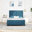 Box spring seng med hovedgærde Mørk blå 160 x 200 cm Fløjl