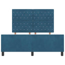 Box spring seng med hovedgærde Mørk blå 160 x 200 cm Fløjl