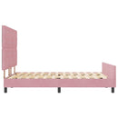 Box spring seng med hovedgærde Lyserød 160 x 200 cm Fløjl