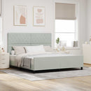 Box spring seng med hovedgærde Lysegrå 180 x 200 cm Fløjl