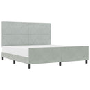 Box spring seng med hovedgærde Lysegrå 180 x 200 cm Fløjl