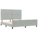 Box spring seng med hovedgærde Lysegrå 180 x 200 cm Fløjl