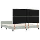 Box spring seng med hovedgærde Lysegrå 180 x 200 cm Fløjl