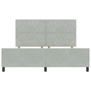 Box spring seng med hovedgærde Lysegrå 180 x 200 cm Fløjl