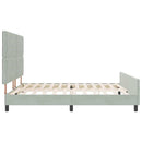 Box spring seng med hovedgærde Lysegrå 180 x 200 cm Fløjl