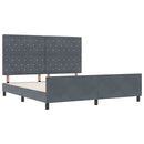 Box spring seng med hovedgærde Mørkegrå 180 x 200 cm Fløjl