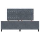 Box spring seng med hovedgærde Mørkegrå 180 x 200 cm Fløjl