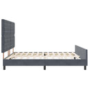 Box spring seng med hovedgærde Mørkegrå 180 x 200 cm Fløjl