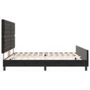 Box spring seng med hovedgærde Sort 180 x 200 cm Fløjl