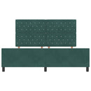 Box spring seng med hovedgærde Mørkegrøn 180 x 200 cm Fløjl