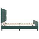 Box spring seng med hovedgærde Mørkegrøn 180 x 200 cm Fløjl