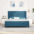 Box spring seng med hovedgærde Mørk blå 180 x 200 cm Fløjl