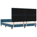 Box spring seng med hovedgærde Mørk blå 180 x 200 cm Fløjl