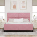 Box spring seng med hovedgærde Lyserød 180 x 200 cm Fløjl