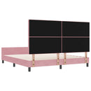 Box spring seng med hovedgærde Lyserød 180 x 200 cm Fløjl