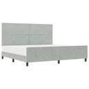 Box spring seng med hovedgærde Lysegrå 200 x 200 cm Fløjl