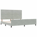 Box spring seng med hovedgærde Lysegrå 200 x 200 cm Fløjl