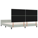 Box spring seng med hovedgærde Lysegrå 200 x 200 cm Fløjl