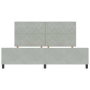 Box spring seng med hovedgærde Lysegrå 200 x 200 cm Fløjl