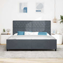 Box spring seng med hovedgærde Mørkegrå 200 x 200 cm Fløjl