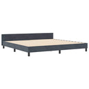 Box spring seng med hovedgærde Mørkegrå 200 x 200 cm Fløjl