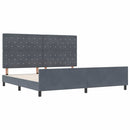 Box spring seng med hovedgærde Mørkegrå 200 x 200 cm Fløjl