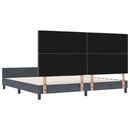 Box spring seng med hovedgærde Mørkegrå 200 x 200 cm Fløjl