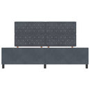 Box spring seng med hovedgærde Mørkegrå 200 x 200 cm Fløjl