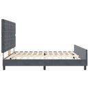 Box spring seng med hovedgærde Mørkegrå 200 x 200 cm Fløjl