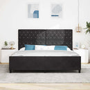 Box spring seng med hovedgærde Sort 200 x 200 cm Fløjl