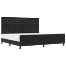 Box spring seng med hovedgærde Sort 200 x 200 cm Fløjl