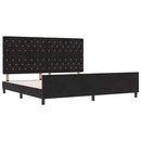 Box spring seng med hovedgærde Sort 200 x 200 cm Fløjl