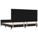 Box spring seng med hovedgærde Sort 200 x 200 cm Fløjl