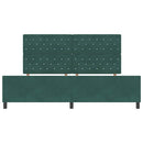 Box spring seng med hovedgærde Mørkegrøn 200 x 200 cm Fløjl