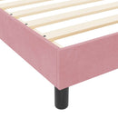 Box spring seng med hovedgærde Lyserød 200 x 200 cm Fløjl