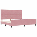 Box spring seng med hovedgærde Lyserød 200 x 200 cm Fløjl