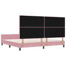 Box spring seng med hovedgærde Lyserød 200 x 200 cm Fløjl