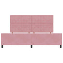 Box spring seng med hovedgærde Lyserød 200 x 200 cm Fløjl