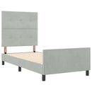 Box spring seng med hovedgærde Lysegrå 80 x 200 cm Fløjl