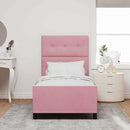 Box spring seng med hovedgærde Lyserød 80 x 200 cm Fløjl