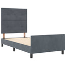 Box spring seng med hovedgærde Mørkegrå 90 x 190 cm Fløjl