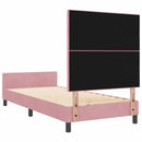 Box spring seng med hovedgærde Lyserød 90 x 190 cm Fløjl